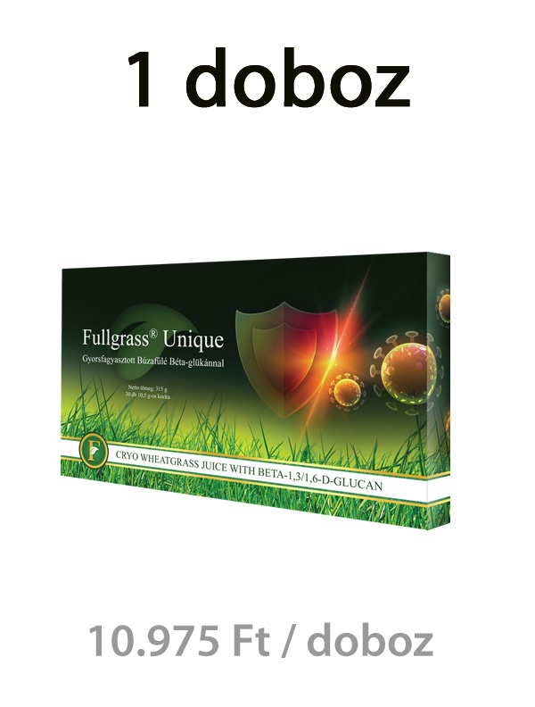 1 doboz Fullgrass UNIQUE gyorsfagyasztott búzafűlé béta-glükánnal