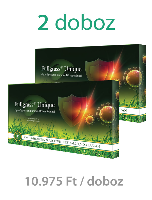 2 doboz Fullgrass UNIQUE gyorsfagyasztott búzafűlé béta-glükánnal