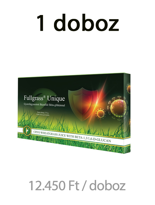 1 doboz Fullgrass UNIQUE gyorsfagyasztott búzafűlé béta-glükánnal