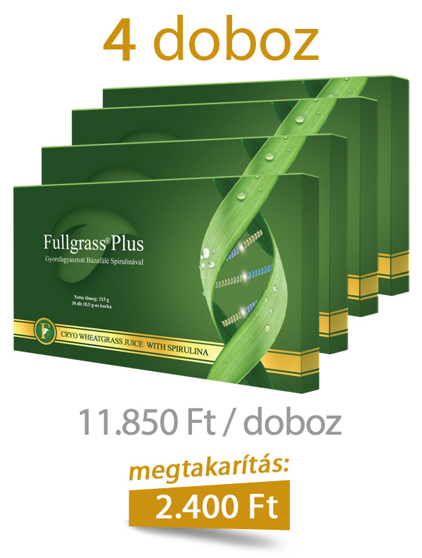 4 doboz Fullgrass Plus mélyfagyasztott búzafűlé